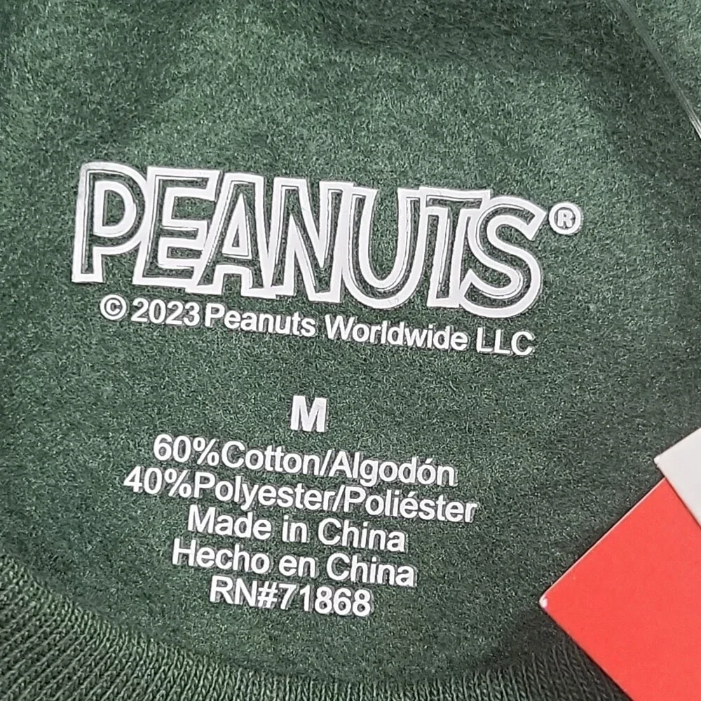 Peanuts Kids Boys Crewneck Long Sleeves Pullover Sweatshirt Green Medium Size 8